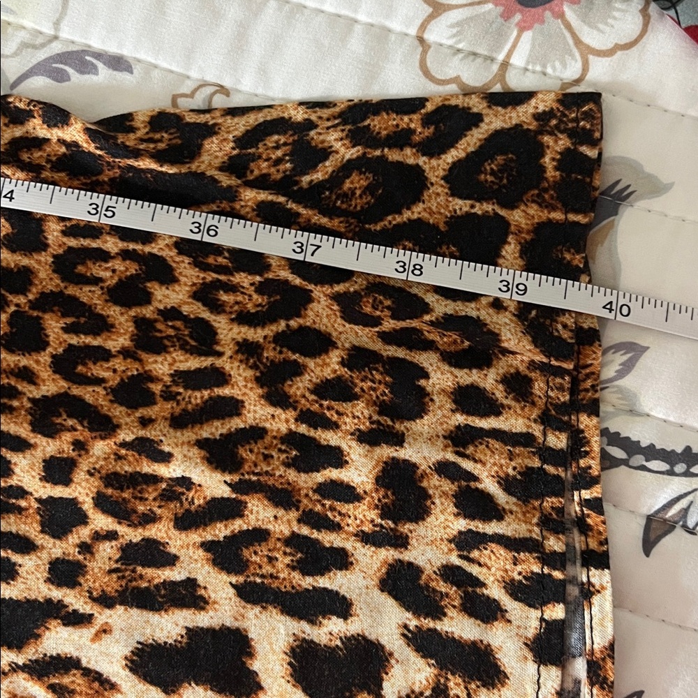 Leopard Print Wide-Leg low rise cotton Pants Sz2 - Picture 6 of 6